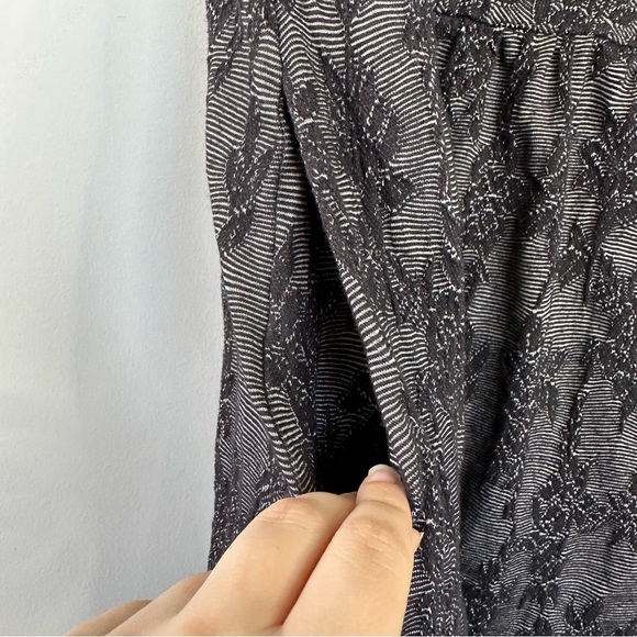 Anthro Lilka Black Striped Floral Dress - Picture 7 of 9